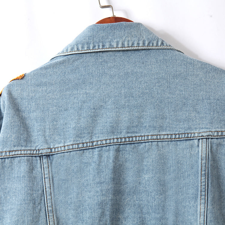 Julie - Chaqueta vaquera con bordado floral y lentejuelas