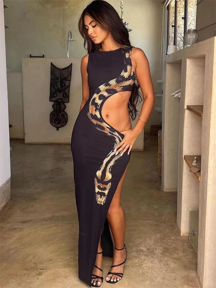 Maxivestido con estampado de pitón Azaiza