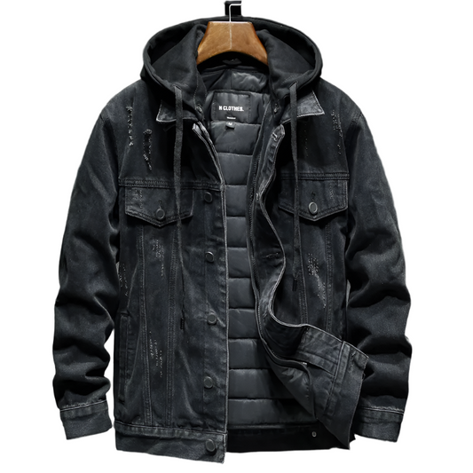Chaqueta hombre denim con capucha - Shinji