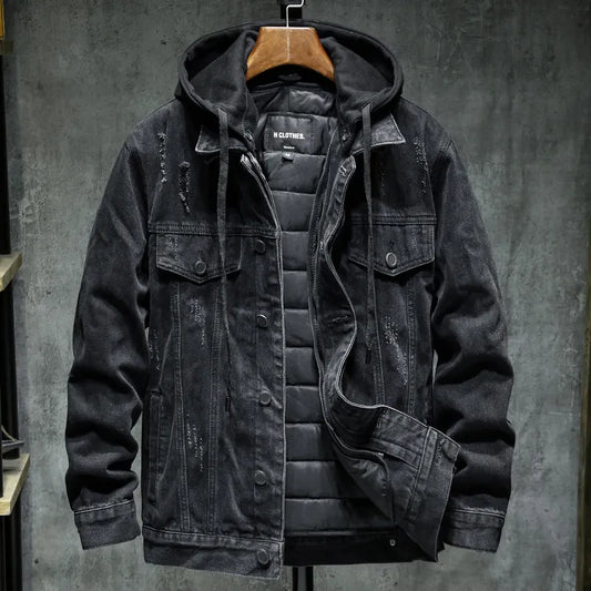 Chaqueta vaquera para hombre con capucha moderna - Elrick