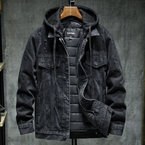 Chaqueta vaquera para hombre con capucha moderna - Elrick