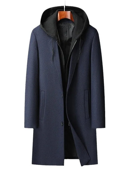 Abrigo largo con capucha desmontable para hombre - Alfred
