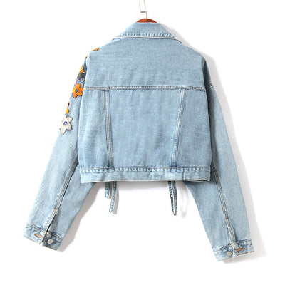 Julie - Chaqueta vaquera con bordado floral y lentejuelas