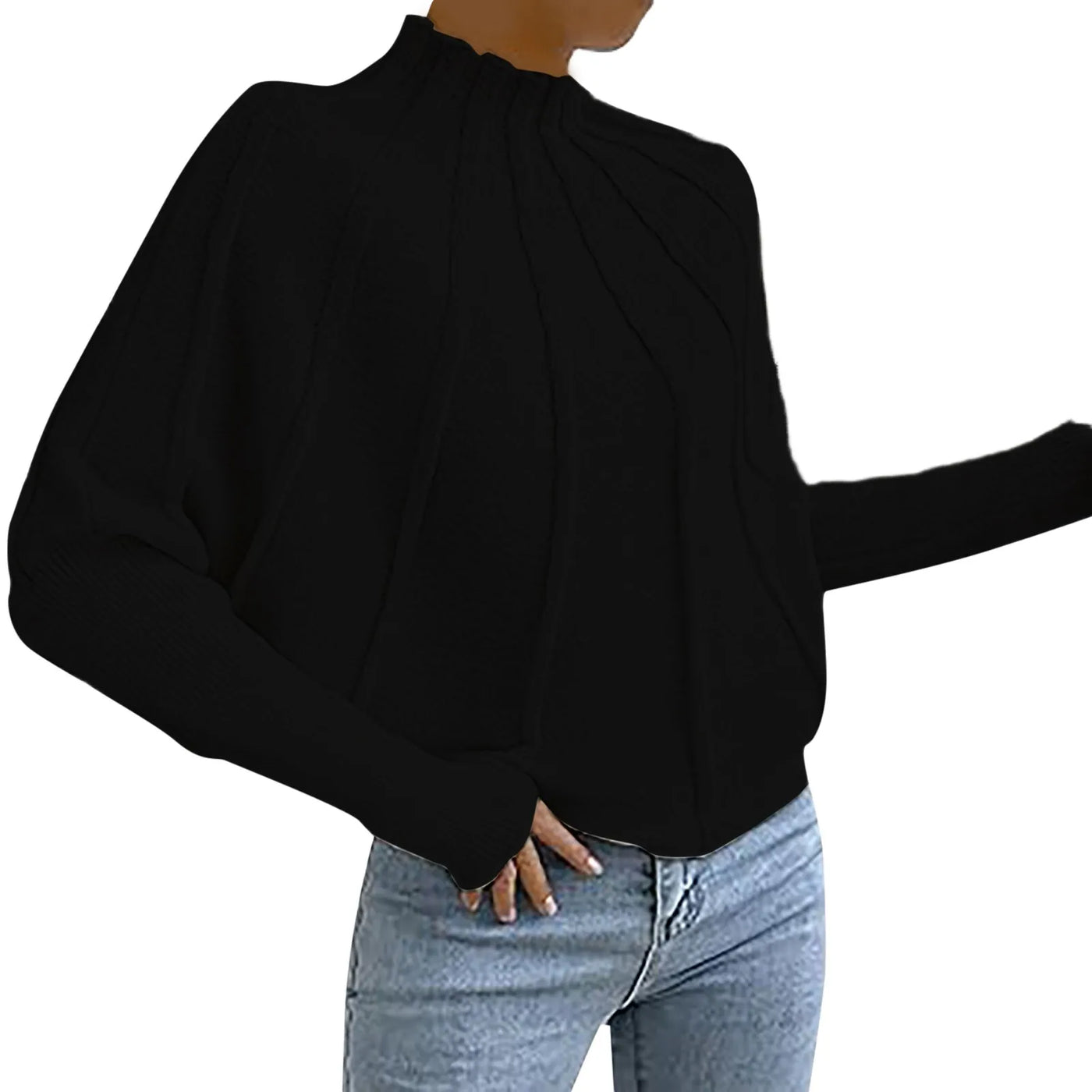 Elen - Jersey de cuello alto con elegantes pliegues