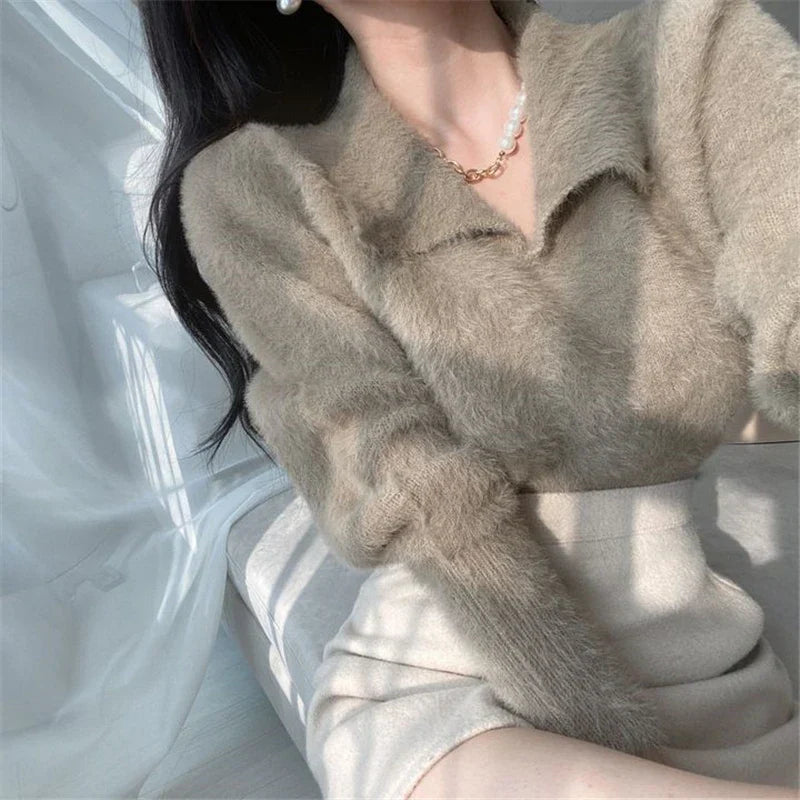 Lore - Jersey de felpa con cuello y mangas largas