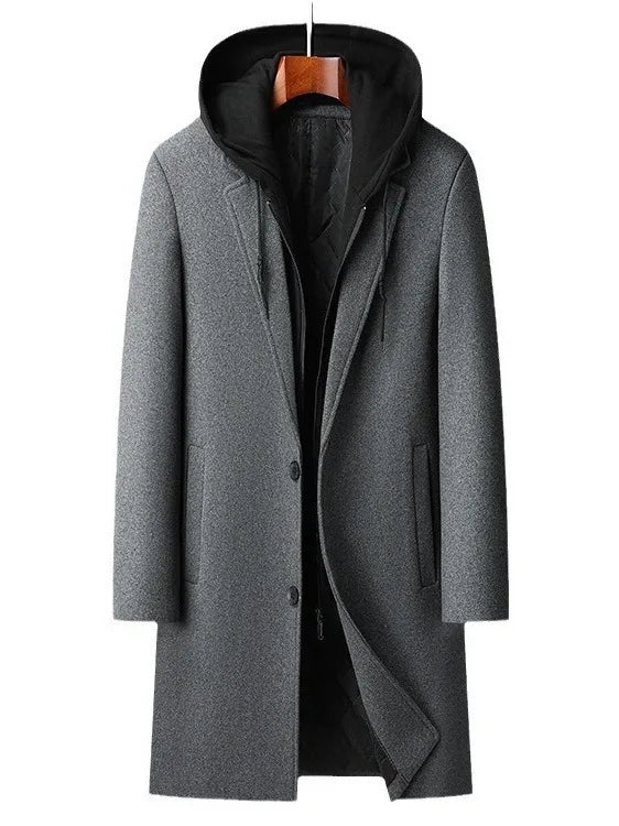 Abrigo largo con capucha desmontable para hombre - Alfred