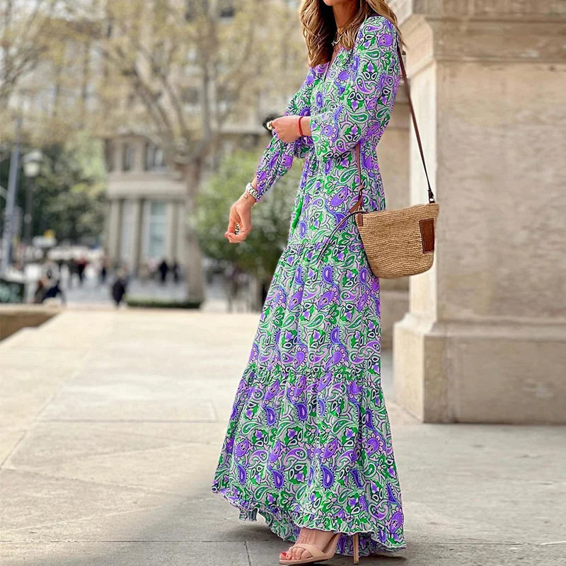 Maxi Vestido de Paisley Bohemio Amara