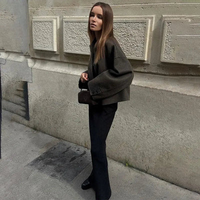 Chaqueta soft cuello alto - Irvène