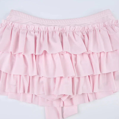 Maya - Pantalones cortos con dobladillo de volantes y detalle de lazo de satén