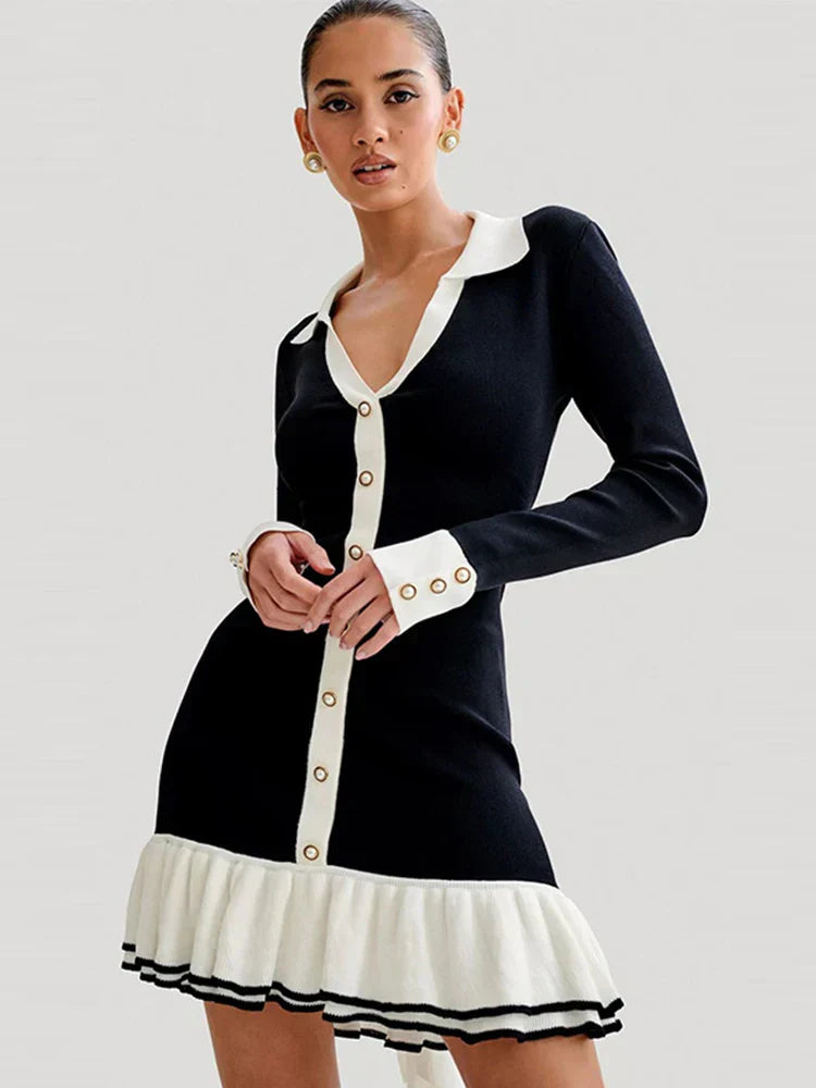 Frida - Elegante vestido con dobladillo fruncido