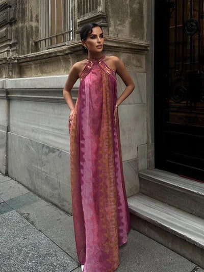 Marbella - Vestido fluido cuello halter