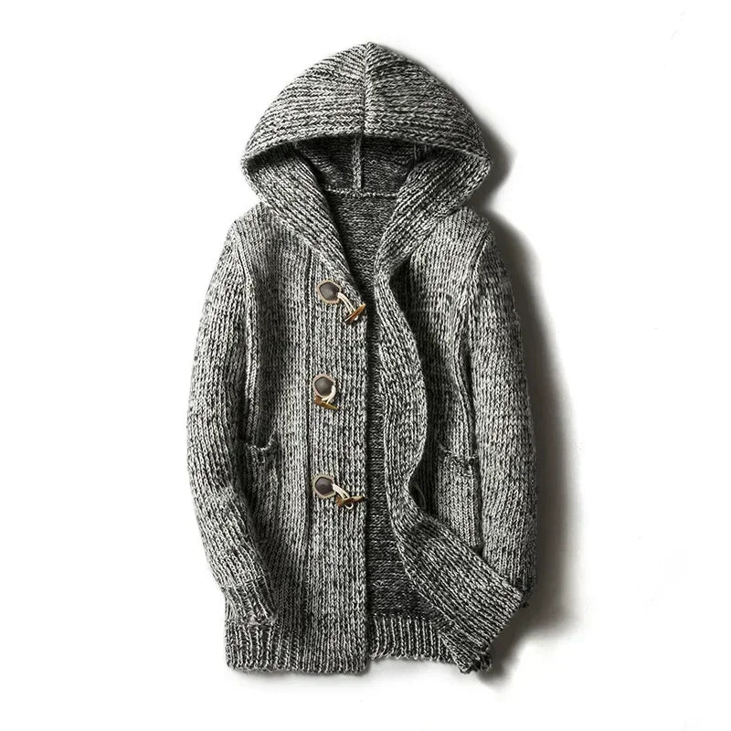 Cardigan de punto grueso con capucha para hombre - Marlow