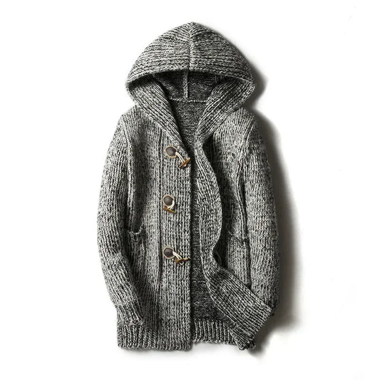 Cardigan de punto grueso con capucha para hombre - Marlow
