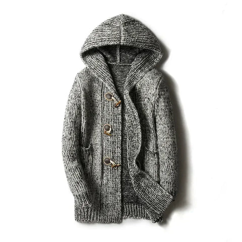 Cardigan de punto grueso con capucha para hombre - Marlow