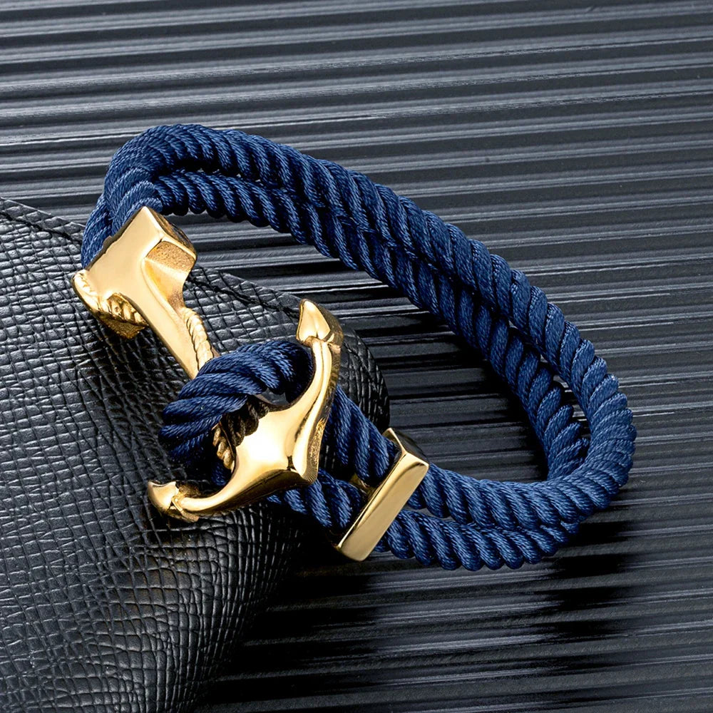 Pulsera de ancla con cuerda