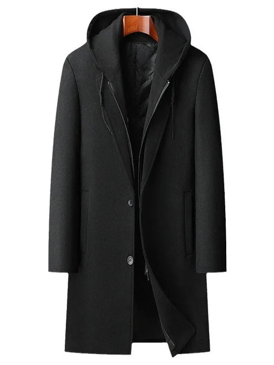 Abrigo largo con capucha desmontable para hombre - Alfred