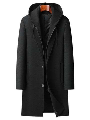 Abrigo largo con capucha desmontable para hombre - Alfred