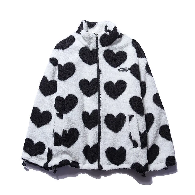 Renata - Romántica chaqueta de mujer con diseño de corazón de doble cara