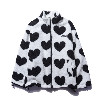 Renata - Romántica chaqueta de mujer con diseño de corazón de doble cara