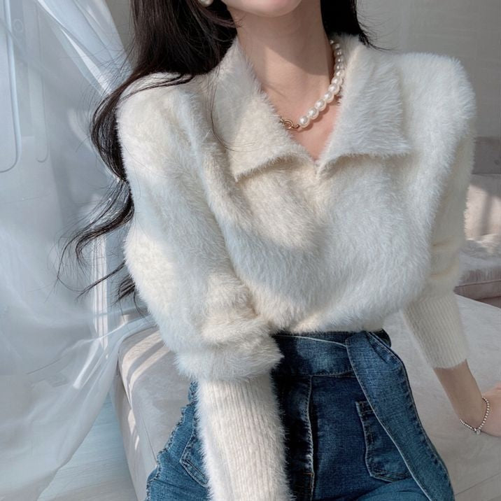 Lore - Jersey de felpa con cuello y mangas largas