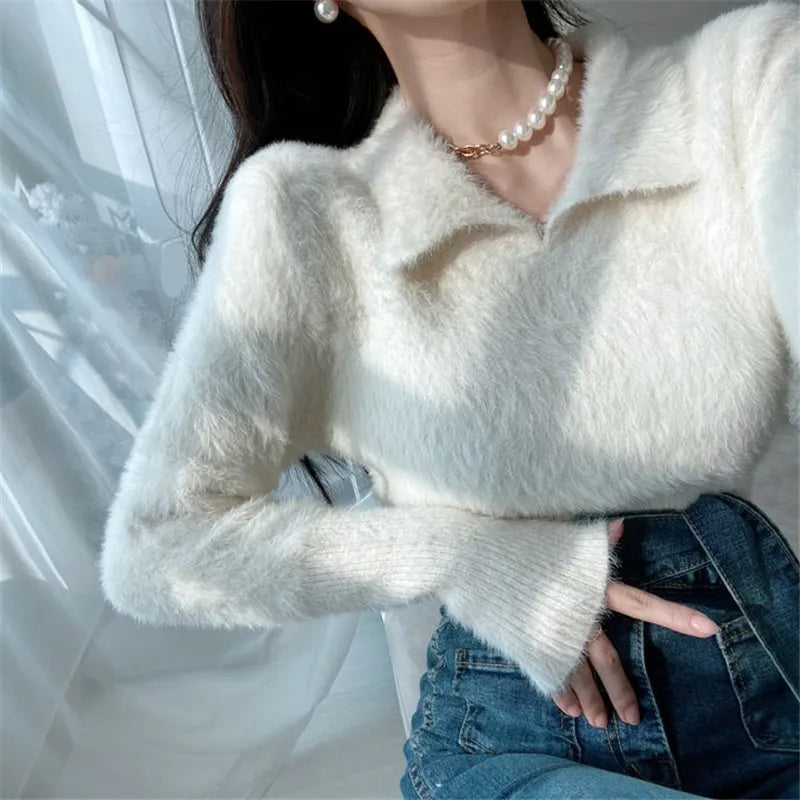 Lore - Jersey de felpa con cuello y mangas largas