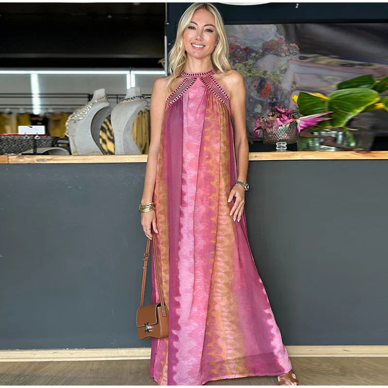 Marbella - Vestido fluido cuello halter