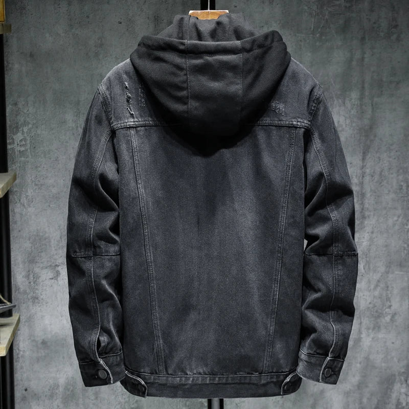 Chaqueta vaquera para hombre con capucha moderna - Elrick
