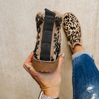 Elaine - Botas Chelsea estampadas de leopardo para mujer