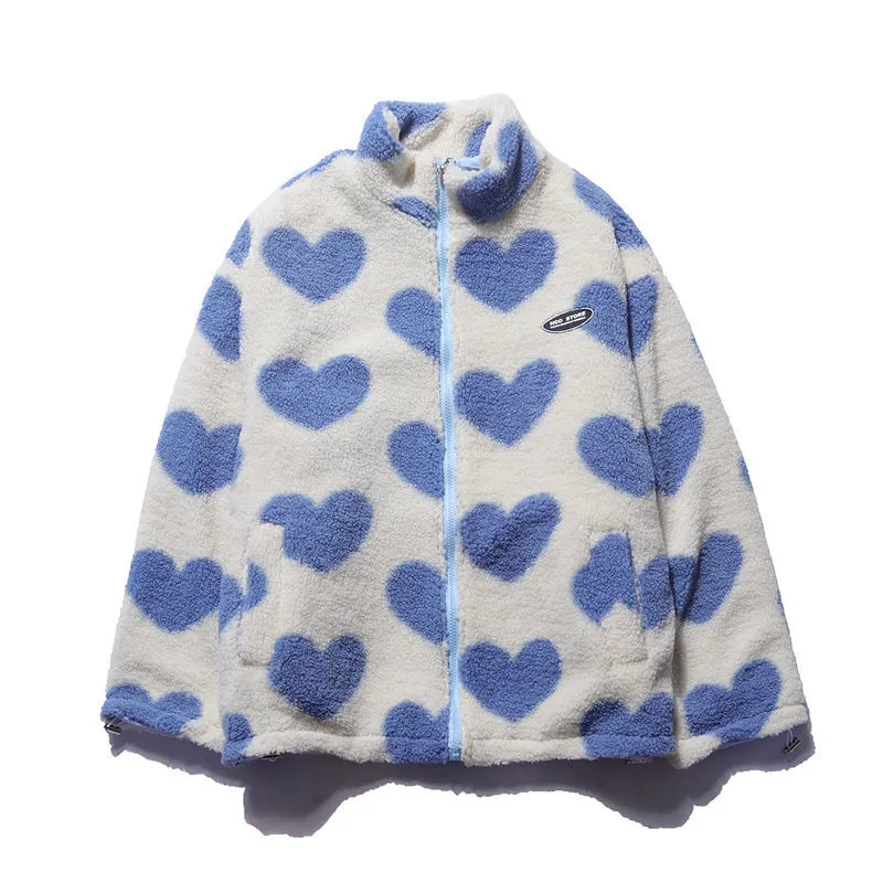 Renata - Romántica chaqueta de mujer con diseño de corazón de doble cara