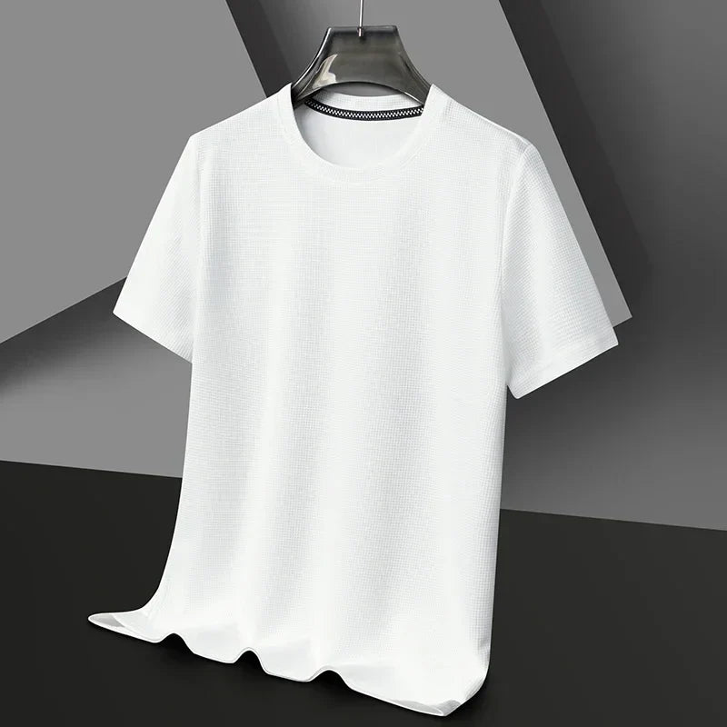 Camiseta de manga corta para hombre - con textura y cuello redondo
