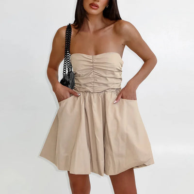 Izabel - Minivestido sin tirantes con bolsillos