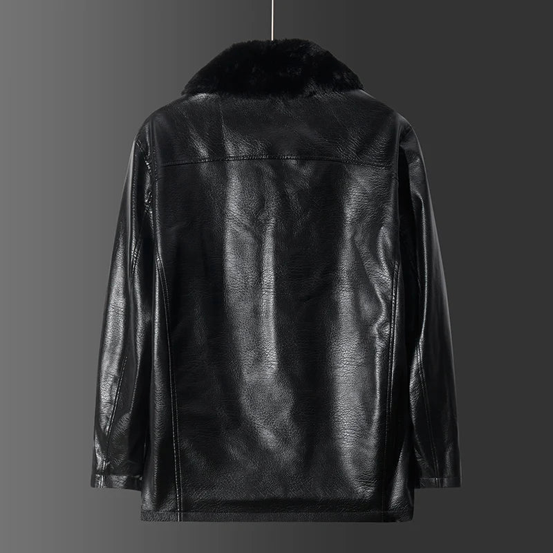 Chaqueta de piel vegana con cuello - Liam