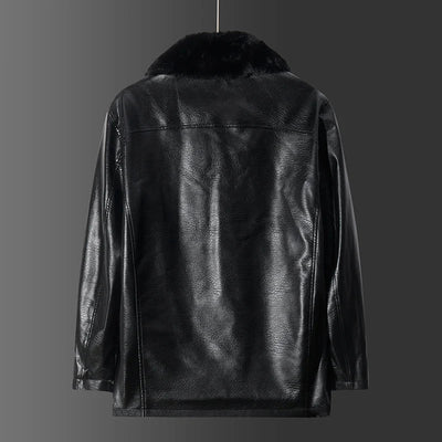 Chaqueta de piel vegana con cuello - Liam