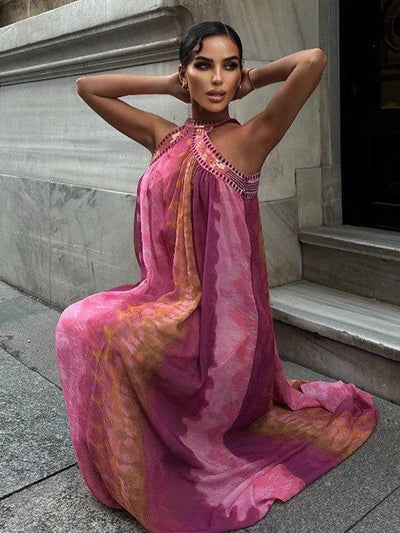 Marbella - Vestido fluido cuello halter