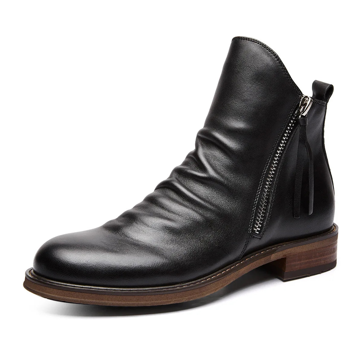 Elegantes botas Chelsea de piel auténtica para hombre