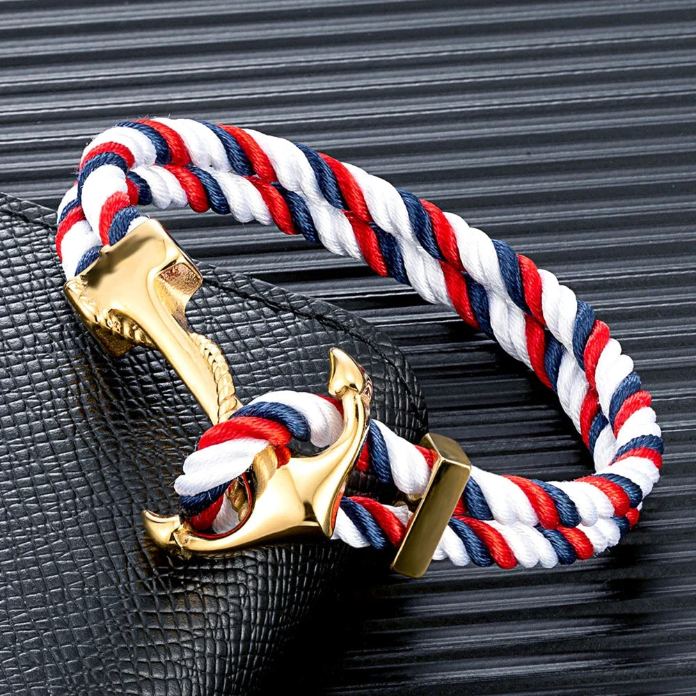 Pulsera de ancla con cuerda