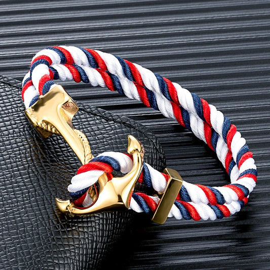 Pulsera de ancla con cuerda