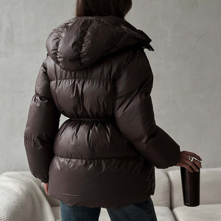 Abrigo para mujer acolchado con capucha ajustable - Elissea