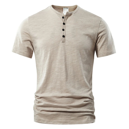 Camiseta Henley para hombre - Casual y clásica