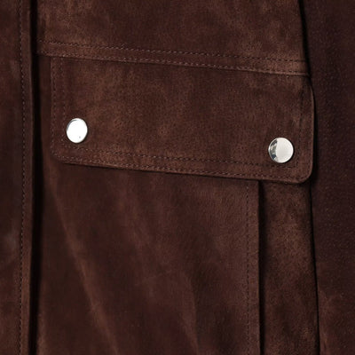 Chaqueta de ante con bolsillos frontales para mujer - Mireane