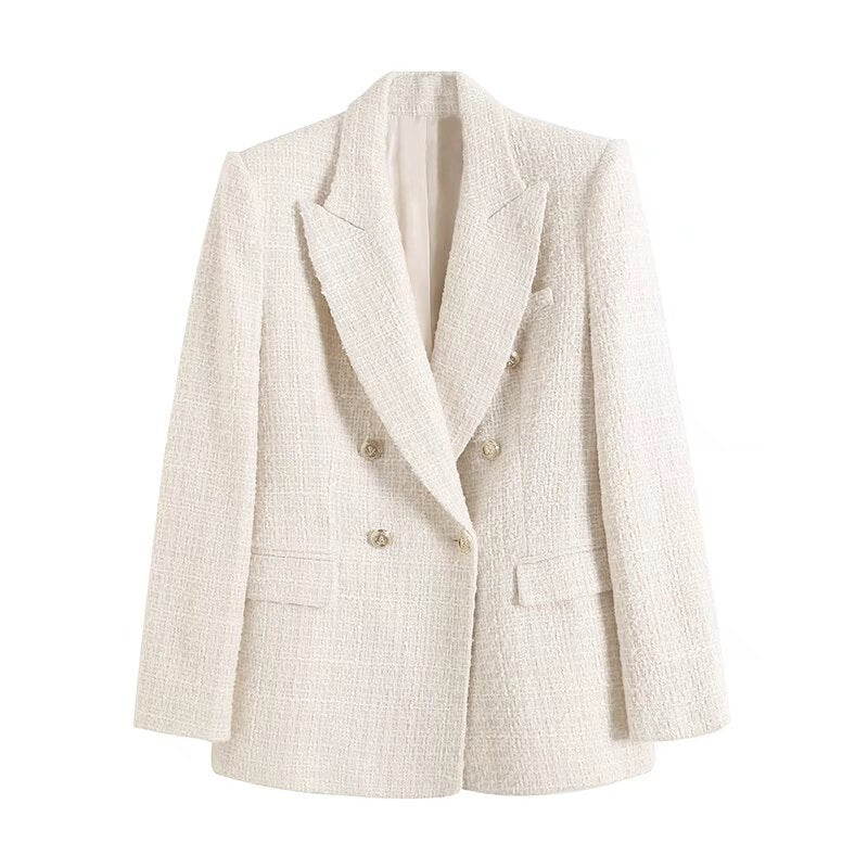 Kary - Blazer beige vintage exclusivo para mujer