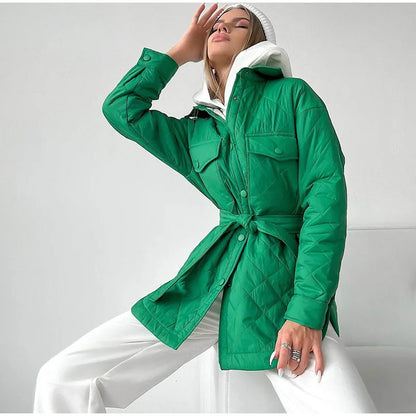 Aurora - Chaqueta acolchada clásica con botones de presión