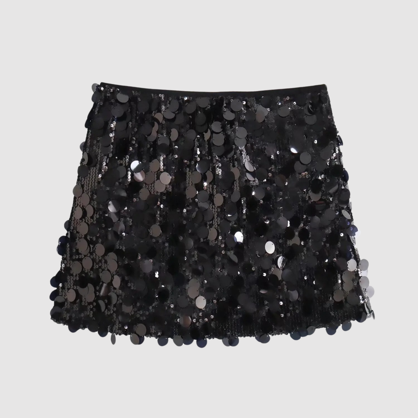 Elegante minifalda con brillantes lentejuelas, perfecta para un glamuroso look de fiesta