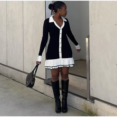 Frida - Elegante vestido con dobladillo fruncido