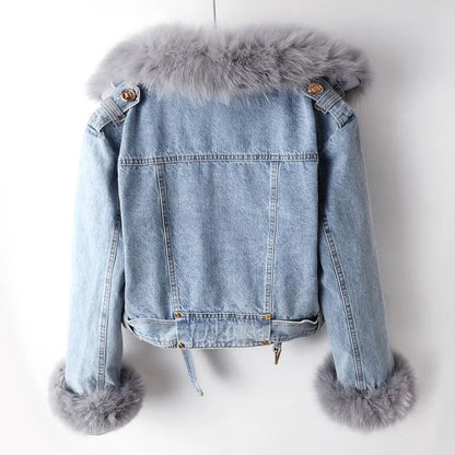 Chaqueta vaquera para mujer con ribete - Serene