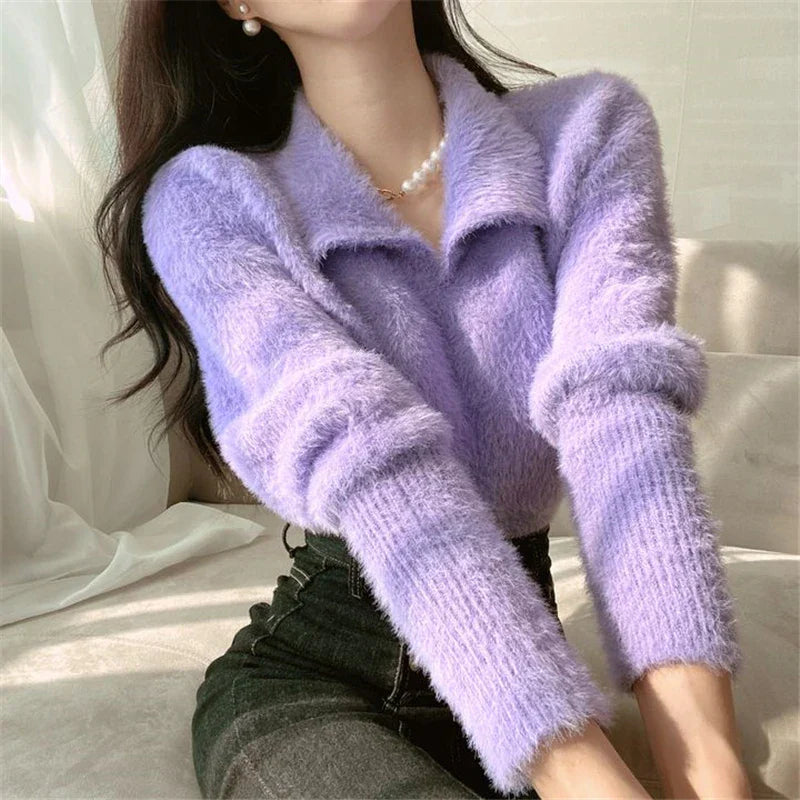 Lore - Jersey de felpa con cuello y mangas largas