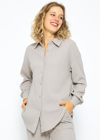 Reina - Blusa oversize de piqué gofrado