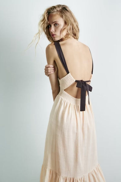 Aranza Vestido de verano con espalda baja