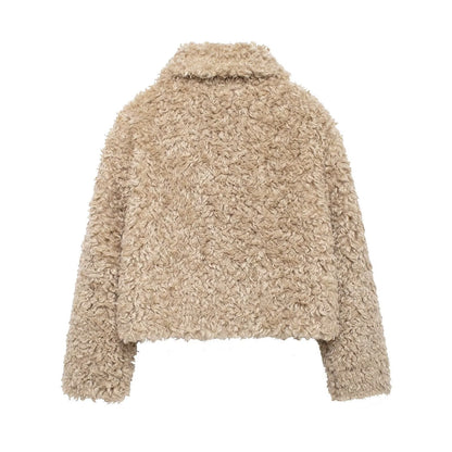 Chaqueta de peluche de mujer con cierre hebilla - Keren