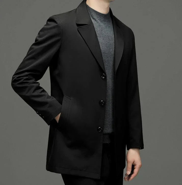 Abrigo ligero de hombre con solapa en gris - Noah